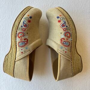 Dansko Vegan Jute Embroidered Floral Paisley Clogs Size 40 US 9.5/10